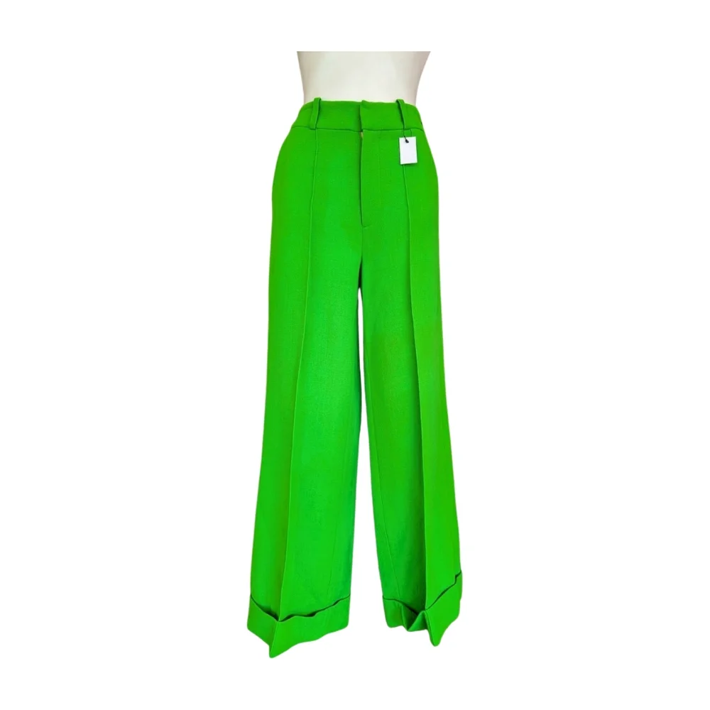 NWT Christopher Kane Wool Crepe Wide‎ Leg Cuffed Pants Size IT46/US10 - Picture 3 of 13